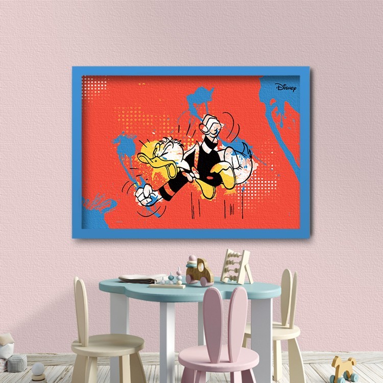 Πίνακας σε Καμβά Θυμωμένος Donald Duck μέσα σε μπογιές!