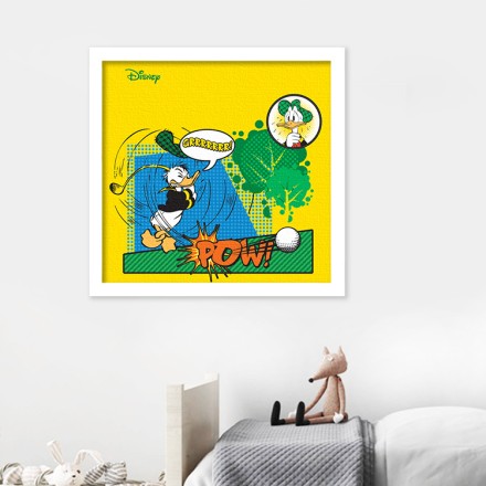 Ο Donald Duck παίζει γκολφ! Πίνακας σε Καμβά