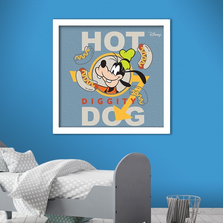 Πίνακας σε Καμβά Hot diggity dog, Goofy!