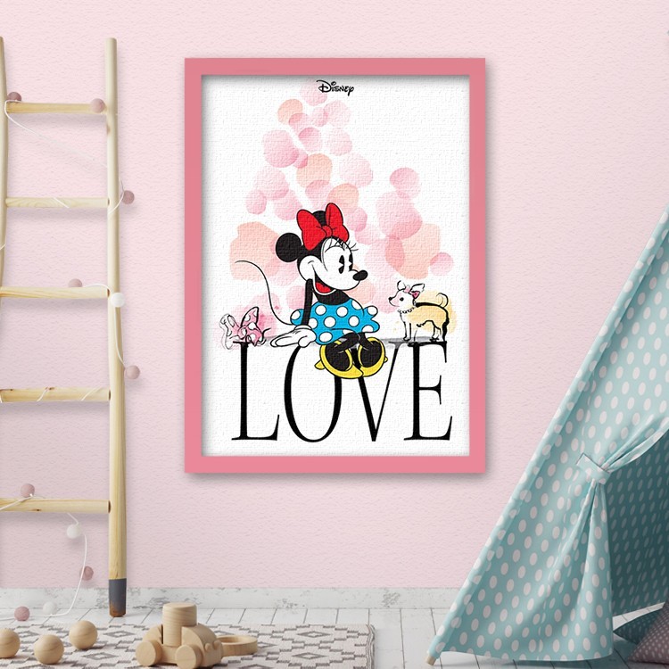 Πίνακας σε Καμβά Vintage Minnie Mouse, Love!