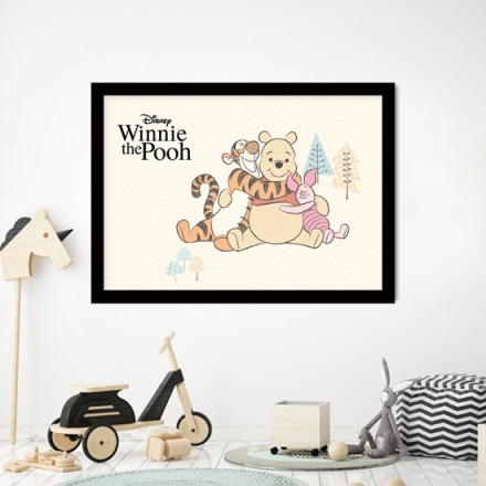 Happy winnie friends Πίνακας σε Καμβά