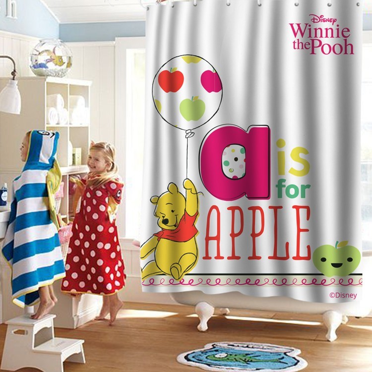 Κουρτίνα Μπάνιου A is for apple, Winnie the Pooh
