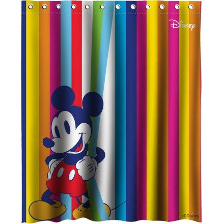 Colourful stripes, Mickey Mouse Κουρτίνα Μπάνιου