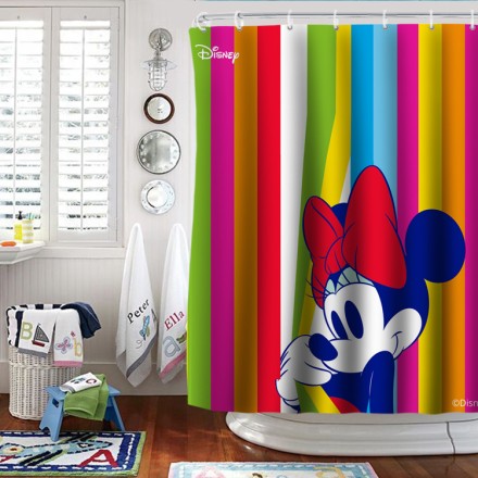 Minnie Mouse , STRIPES Κουρτίνα Μπάνιου