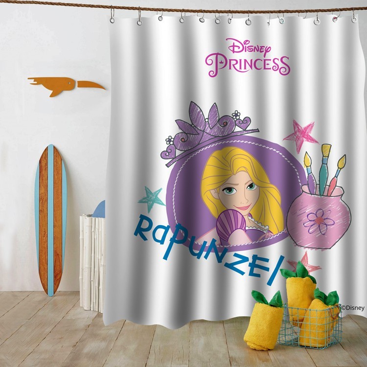 Κουρτίνα Μπάνιου Η πριγκίπισσα Rapunzel σε σκίτσο!