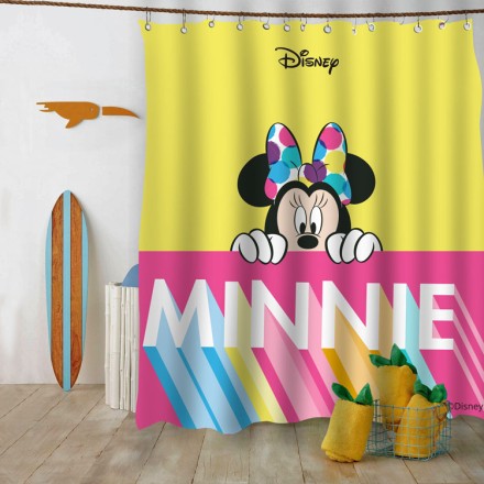 Χαρούμενη Minnie Mouse Κουρτίνα Μπάνιου