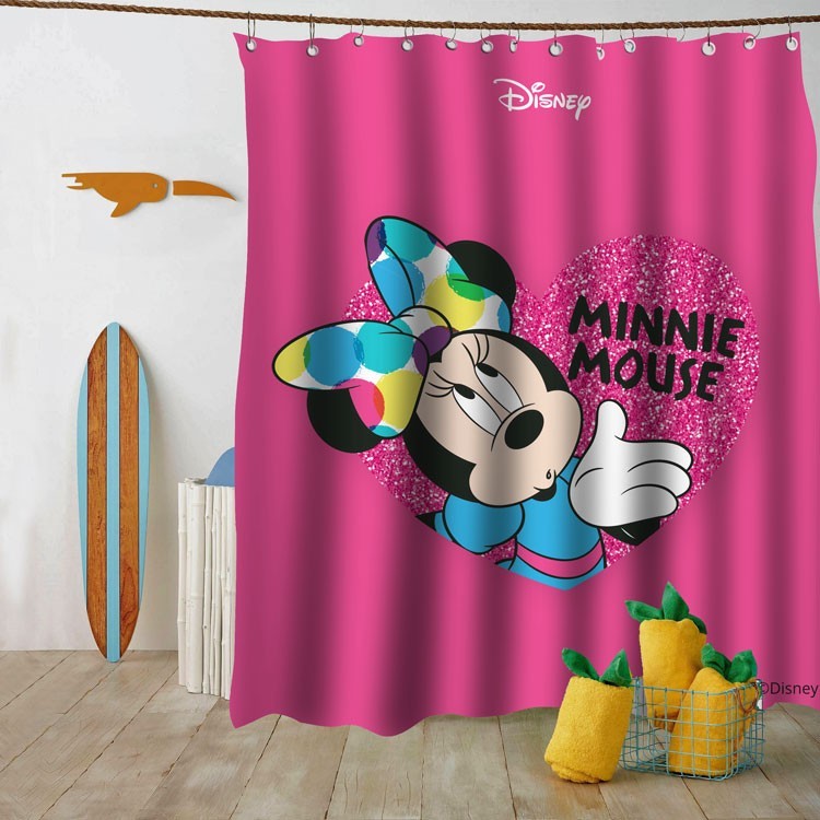 Κουρτίνα Μπάνιου Minnie Mouse με καρδούλα