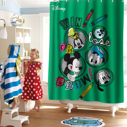 Win, lose or draw, Mickey Mouse Κουρτίνα Μπάνιου