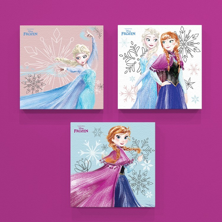 Mini Set Πίνακας Όμορφες Έλσα και Άννα, Frozen!