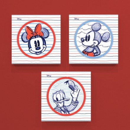 Σκίτσο του Μίκυ, της Μίνι και του Ντόναλντ! Mini Set Πίνακας
