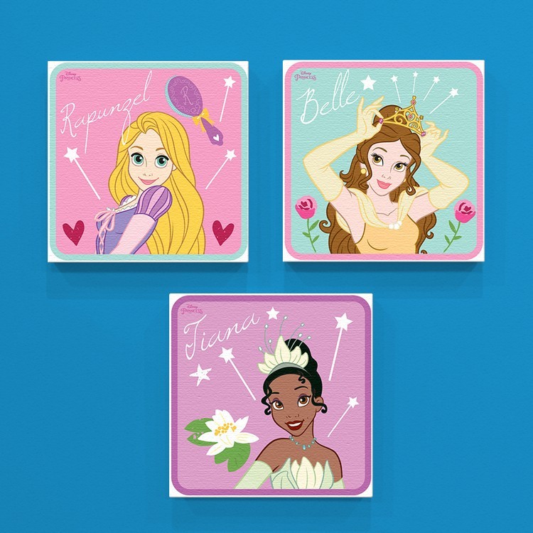 Mini Set Πίνακας Rapunzel, Belle and Tiana