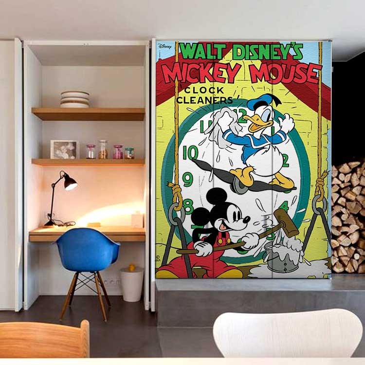 Αυτοκόλλητο Ντουλάπας Καθαριστής ρολογιού, Mickey Mouse