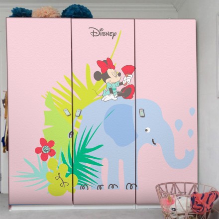 Minnie with elephant Αυτοκόλλητο Ντουλάπας