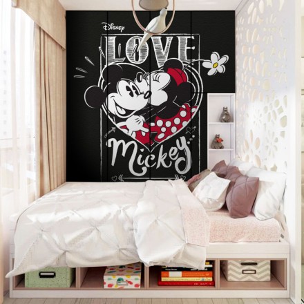 Mickey and Minnie, love Αυτοκόλλητο Ντουλάπας