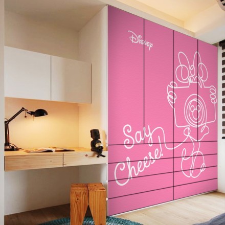 Say cheese, Minnie Mouse Αυτοκόλλητο Ντουλάπας