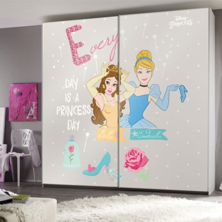 Belle & Cinderella Αυτοκόλλητο Ντουλάπας