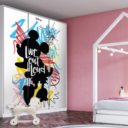 Minnie Mouse live out loud Αυτοκόλλητο Ντουλάπας