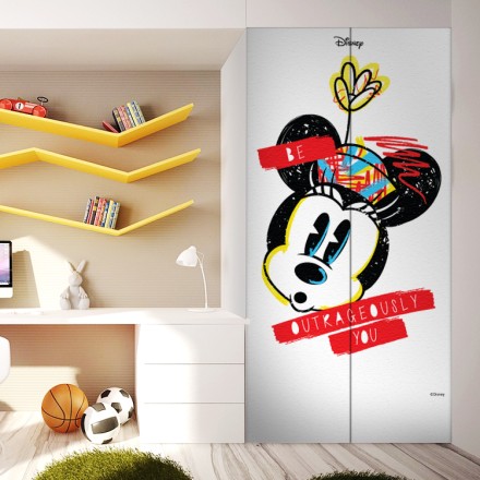 Minnie Mouse face Αυτοκόλλητο Ντουλάπας