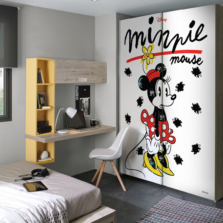 Αυτοκόλλητο Ντουλάπας Minnie Mouse red