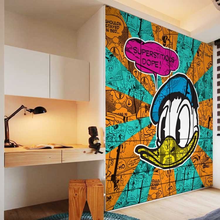 Αυτοκόλλητο Ντουλάπας Superstitious Donald, Mickey Mouse