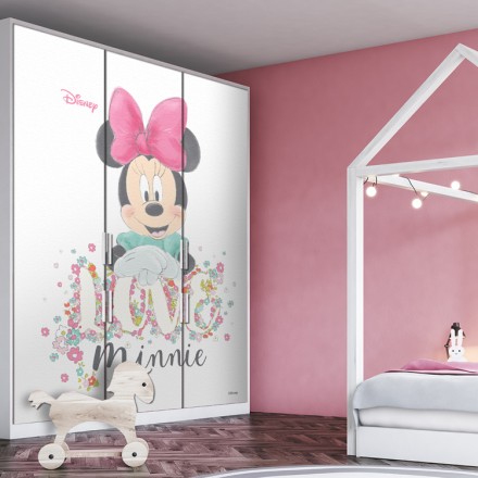 Love Minnie Mouse Αυτοκόλλητο Ντουλάπας