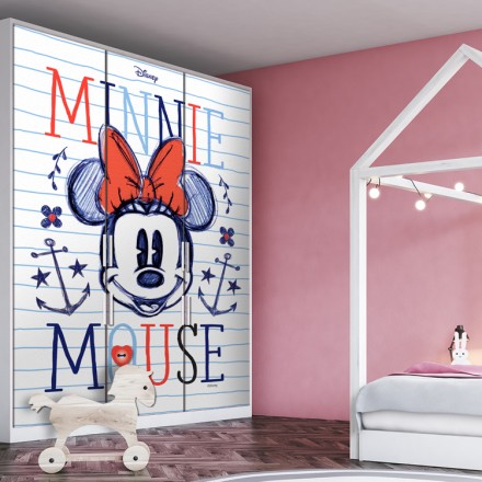 Σχέδιο της Minnie Mouse! Αυτοκόλλητο Ντουλάπας