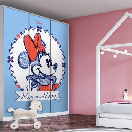Σκίτσο από στυλό, Μinnie Mouse Αυτοκόλλητο Ντουλάπας