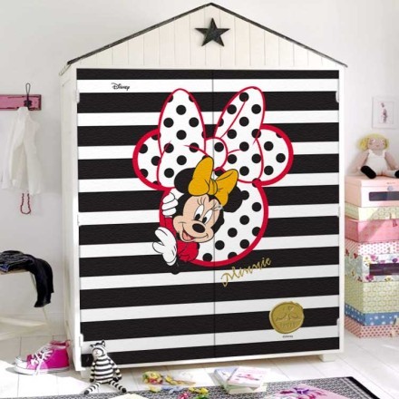 Η Minnie Mouse σε ασπρόμαυρο μοτίβο Αυτοκόλλητο Ντουλάπας