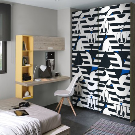 Mickey Mouse, blue & black Αυτοκόλλητο Ντουλάπας