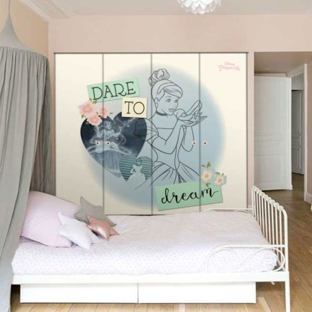 Dare to dream, Princess Αυτοκόλλητο Ντουλάπας
