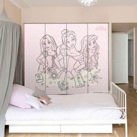 Belle, Ariel, Rapunzel Αυτοκόλλητο Ντουλάπας