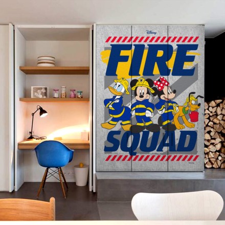 Fire squad, mickey and friends Αυτοκόλλητο Ντουλάπας