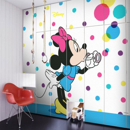 Η Minnie μέσα σε φούσκες, Minnie Mouse Αυτοκόλλητο Ντουλάπας