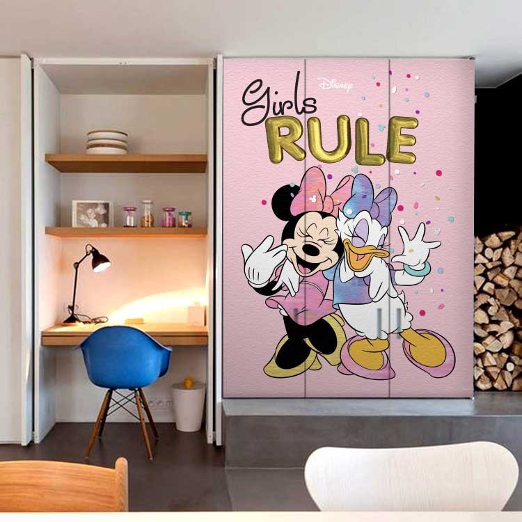 Αυτοκόλλητο Ντουλάπας Girls Rule, Minnie and Daisy