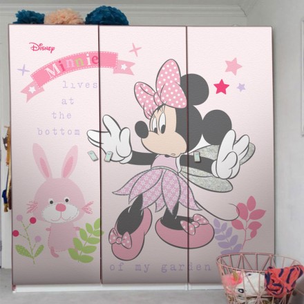 Lives at the bottom of the garden, Minnie Mouse Αυτοκόλλητο Ντουλάπας