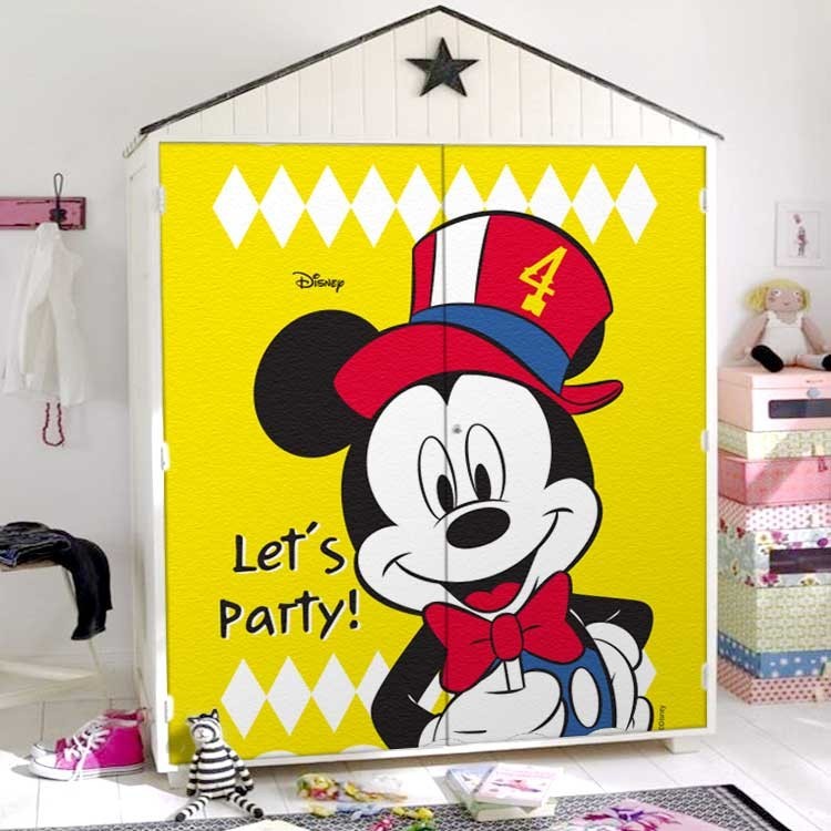 Αυτοκόλλητο Ντουλάπας Let's Party, Mickey Mouse