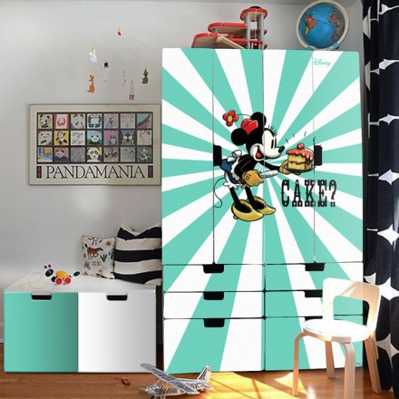 Cake , Minnie Mouse Αυτοκόλλητο Ντουλάπας