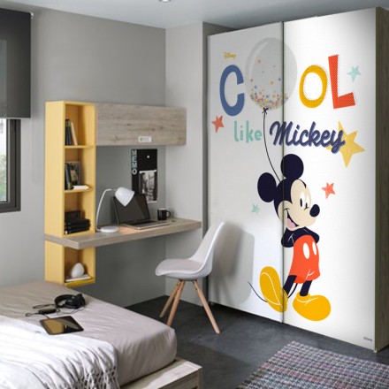 Cool like Mickey Mouse Αυτοκόλλητο Ντουλάπας