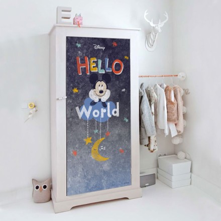 hello world, Mickey Mouse Αυτοκόλλητο Ντουλάπας