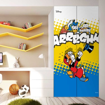 Θυμωμένος Skroutz Mc Duck, Mikey Mouse Αυτοκόλλητο Ντουλάπας