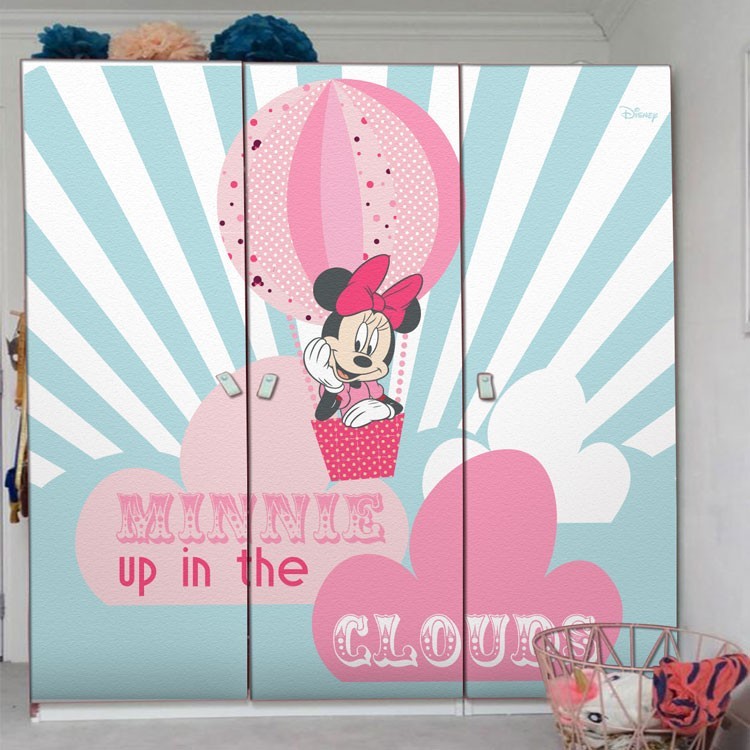 Αυτοκόλλητο Ντουλάπας Η Minnie ψηλά στα σύννεφα! Minnie Mouse
