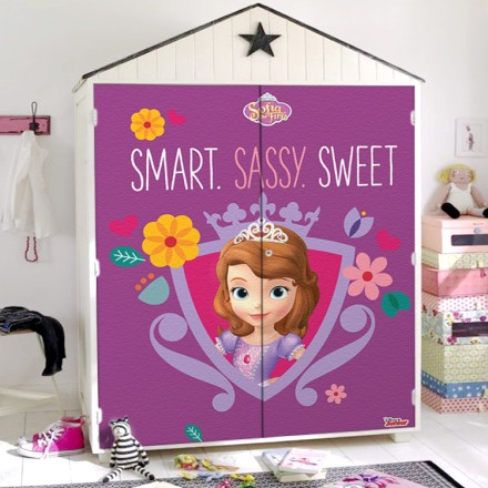 Smart, Sassy, Sweet, Sofia the first! Αυτοκόλλητο Ντουλάπας