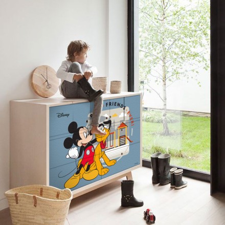 Ο Mickey και ο Pluto, οι καλύτεροι φίλοι! Αυτοκόλλητο Ντουλάπας