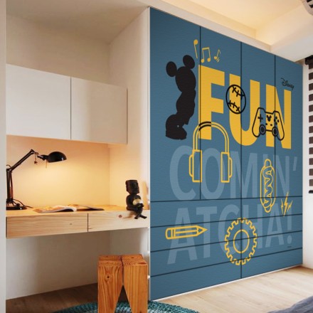 Fun, Mickey Αυτοκόλλητο Ντουλάπας