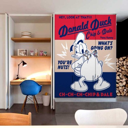 Donald Duck, Chip & Dale! Αυτοκόλλητο Ντουλάπας