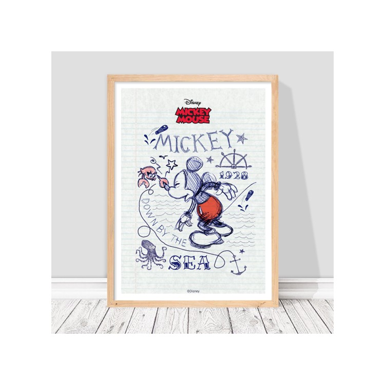 Πόστερ Down by the sea, Mickey Mouse