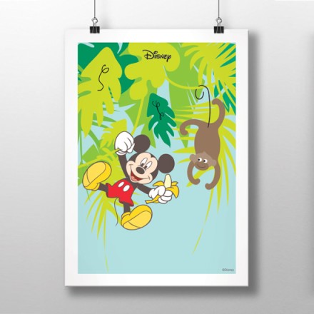 O Mickey Mouse μαζί με μια μαιμού! Πόστερ