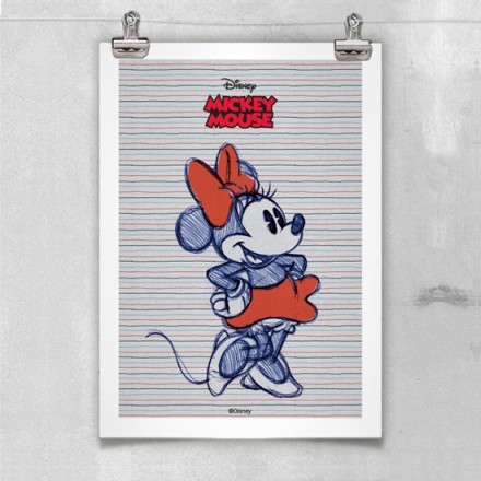 Minnie Mouse με ριγέ φόντο