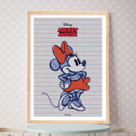 Minnie Mouse με ριγέ φόντο