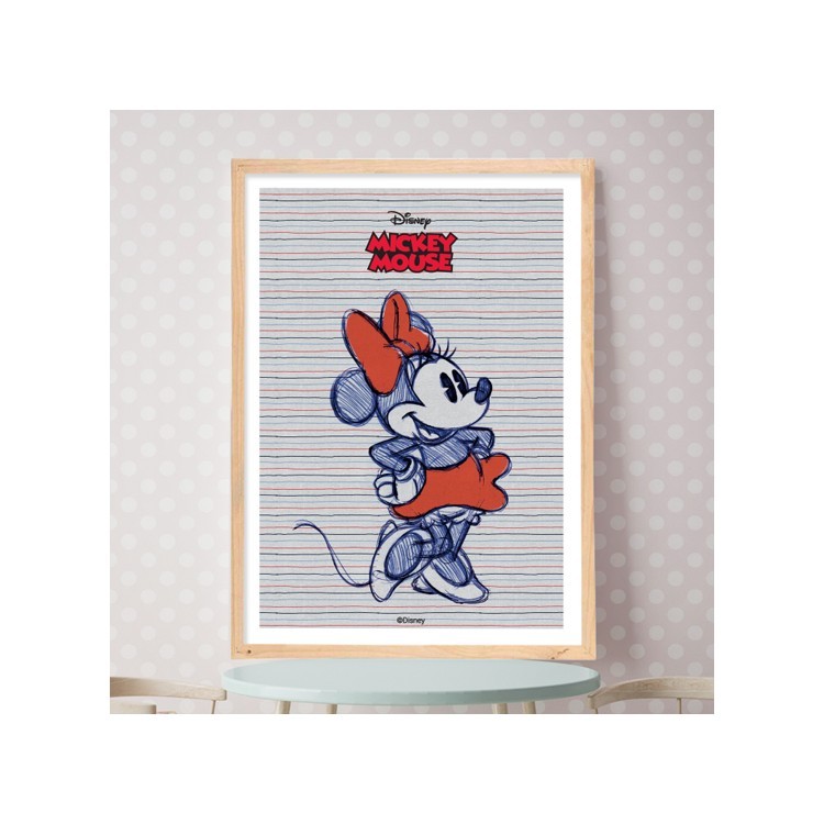 Πόστερ Minnie Mouse με ριγέ φόντο